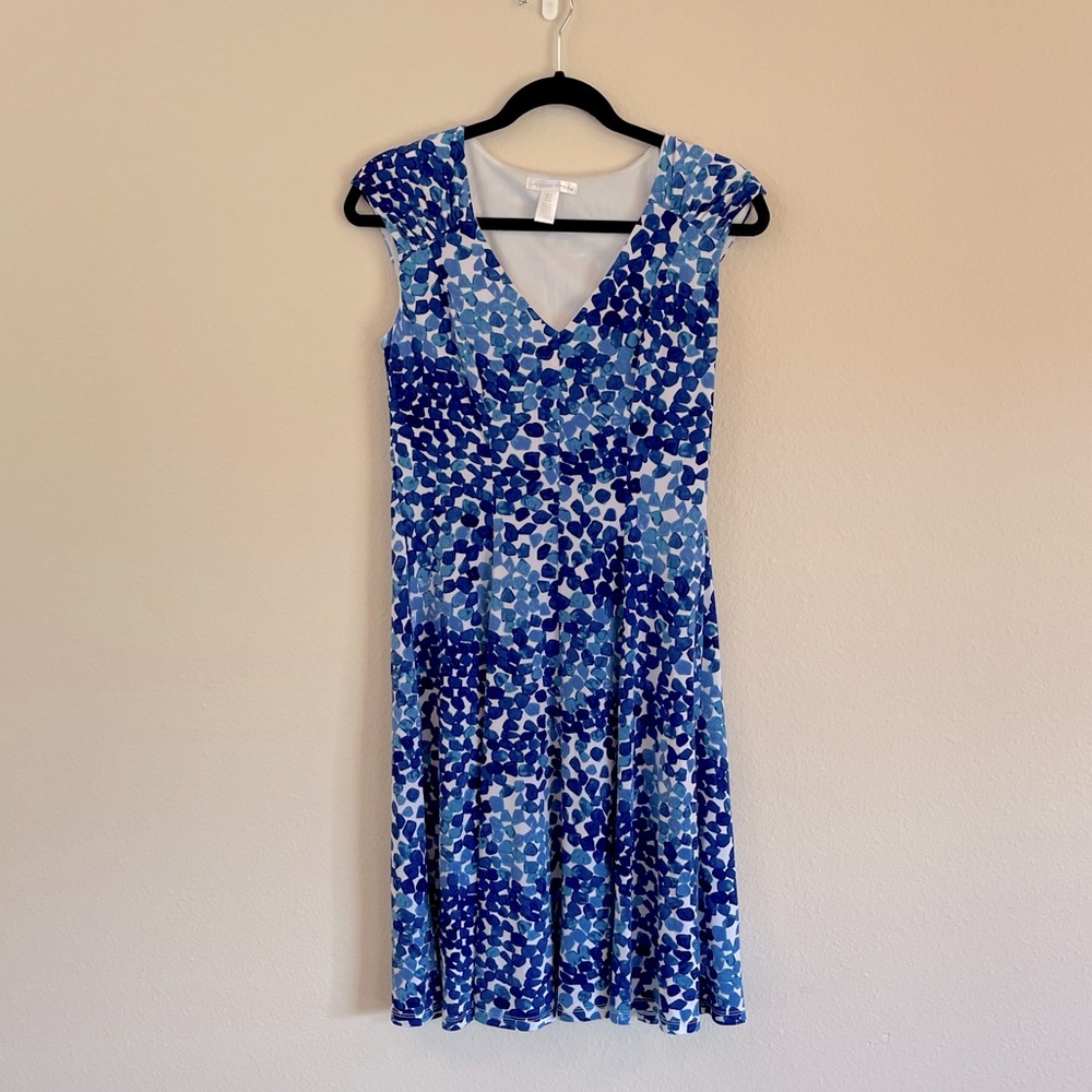 Blue V-Neck Dress